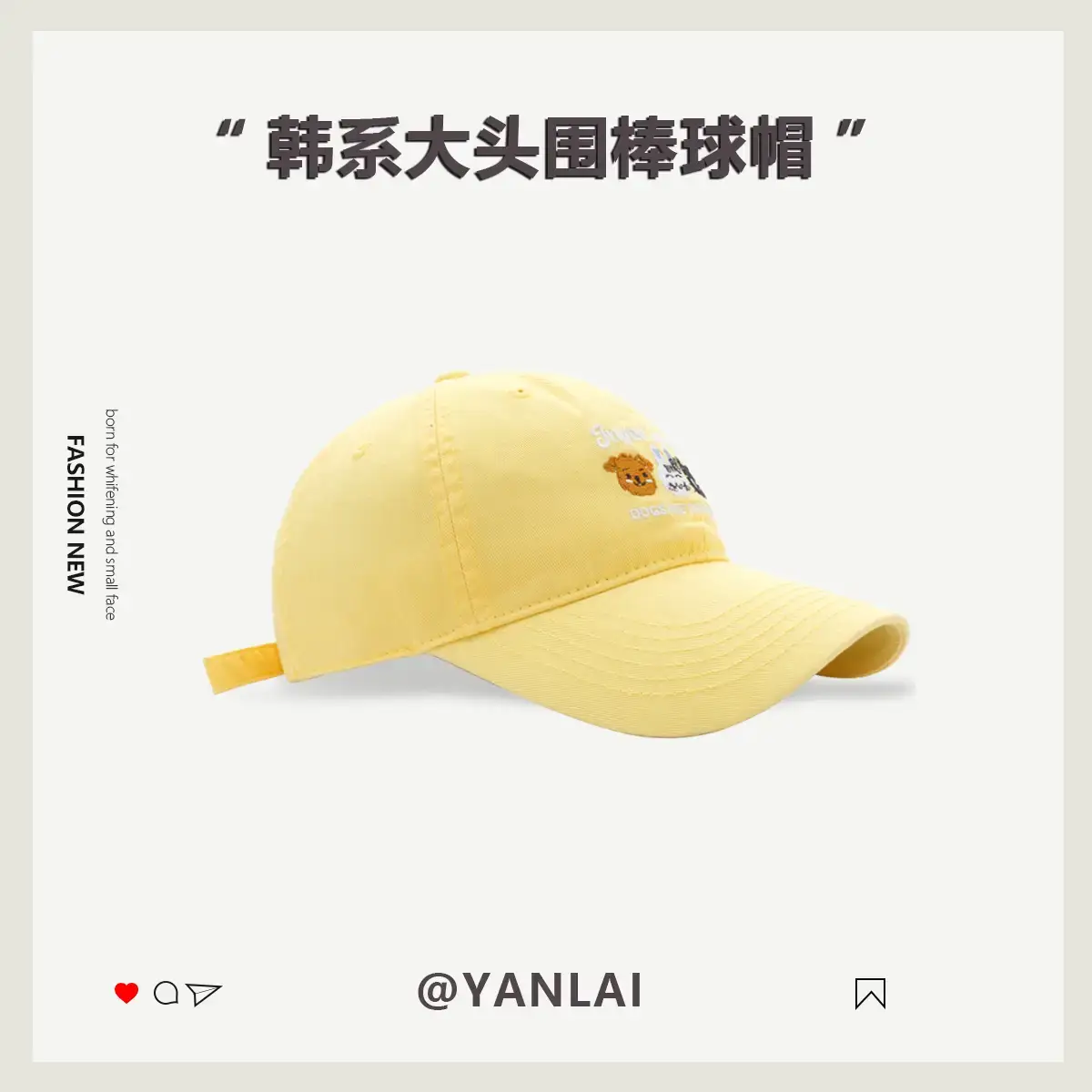 Korean Style Sweet Cartoon Baseball Cap for Women - Image 4