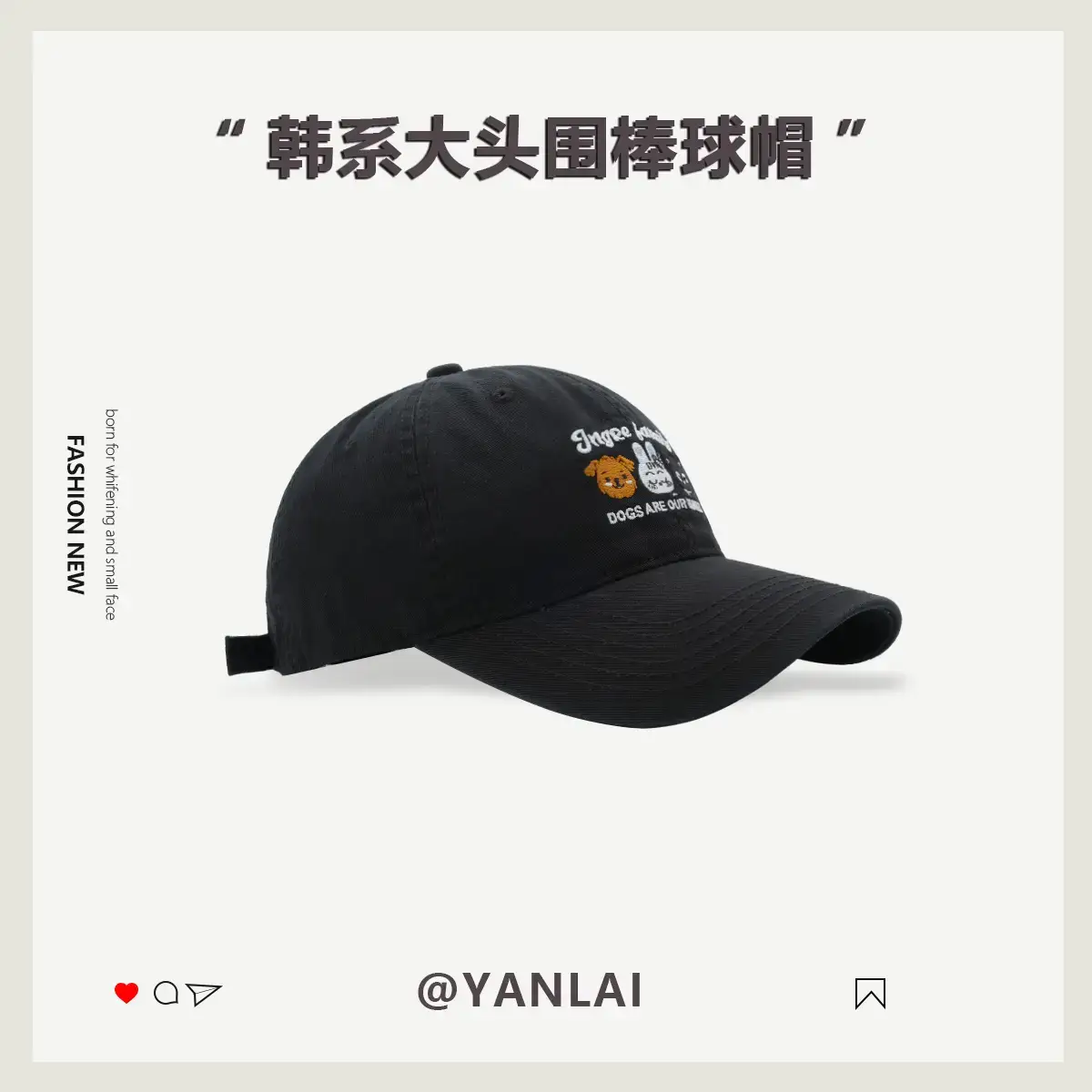 Korean Style Sweet Cartoon Baseball Cap for Women - Image 5