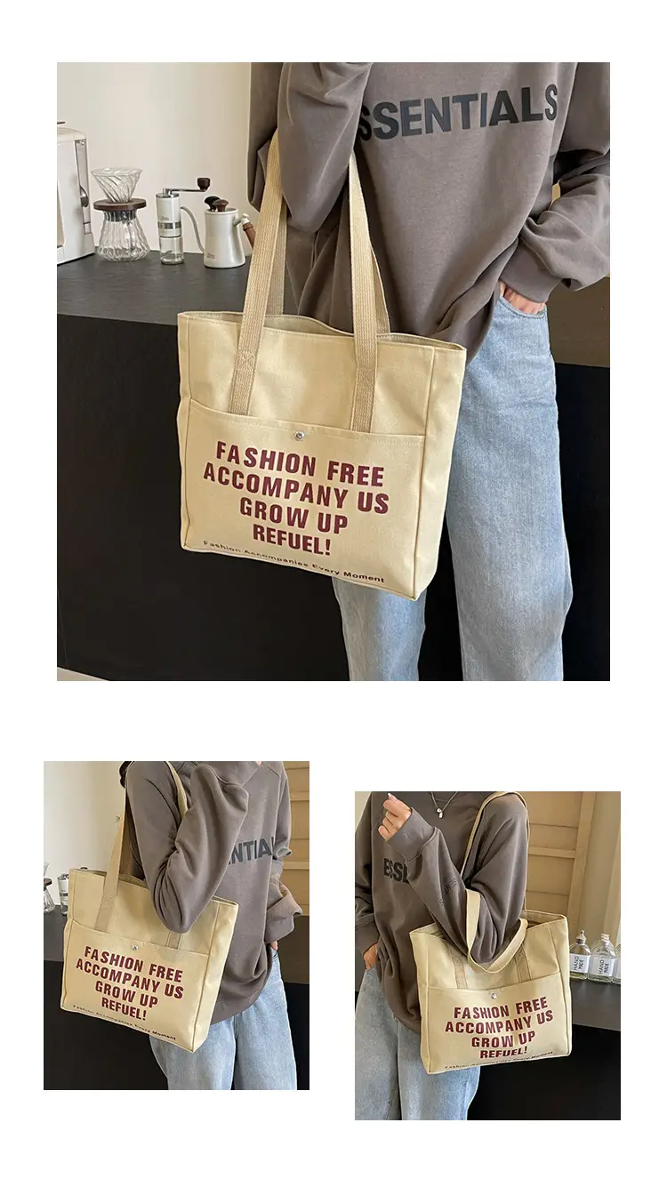 Women Canvas Tote Bag Large Capacity Retro College Student Shoulder Bag — feature 25