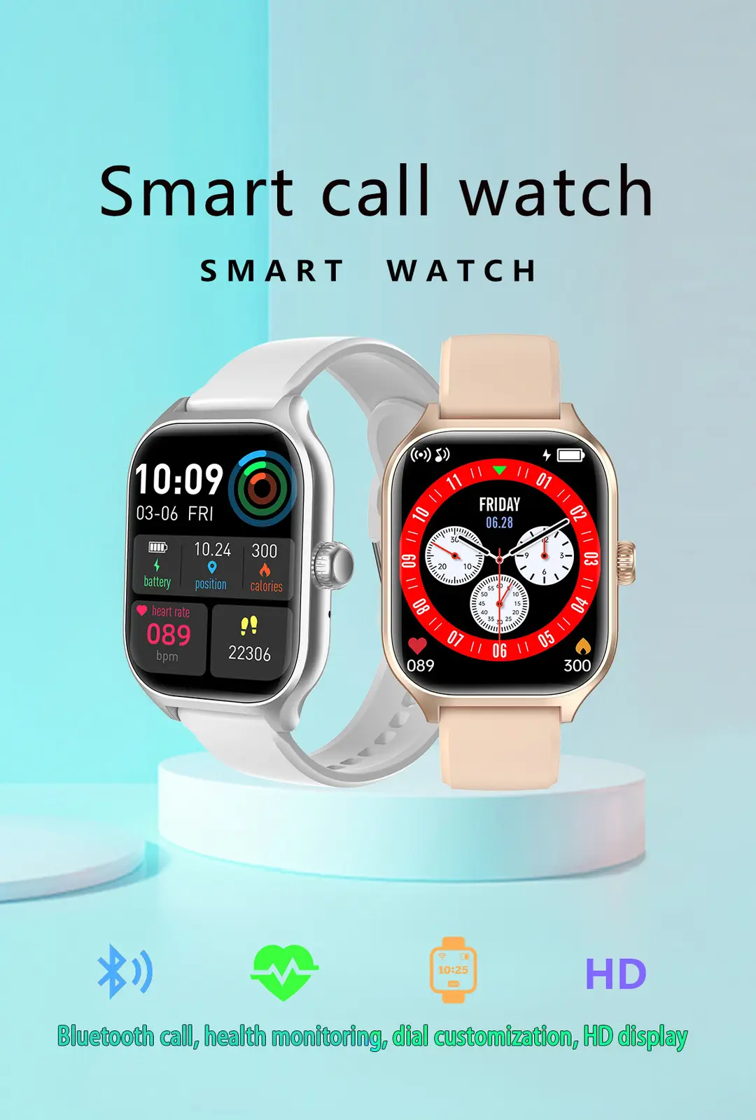 Cross-Border New C20 Heart Rate Health Detection Bluetooth Call Game Music Sports Step Counting Mode Smart Watch — feature 2