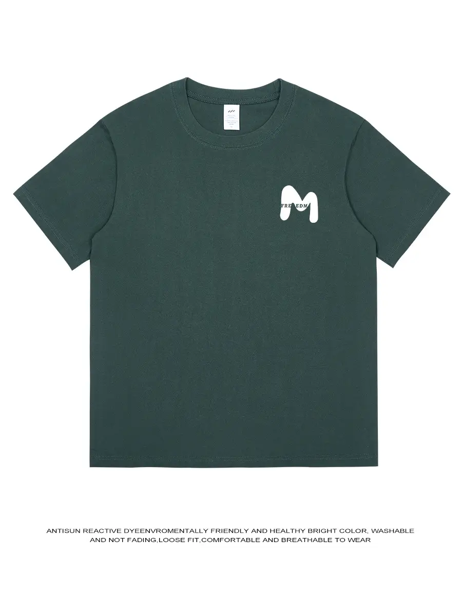 Men Navy Cotton Crewneck T-Shirt 230g Summer - Image 17