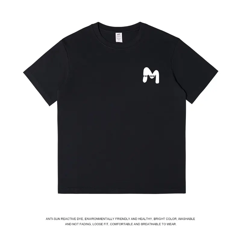 Men Navy Cotton Crewneck T-Shirt 230g Summer - Image 2