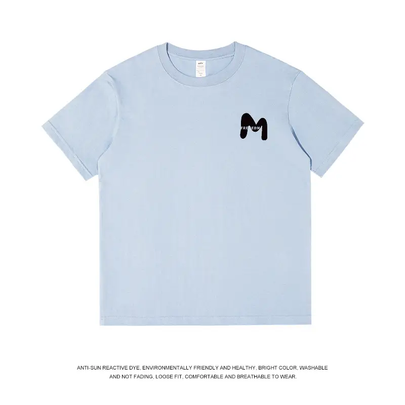 Men Navy Cotton Crewneck T-Shirt 230g Summer - Image 4