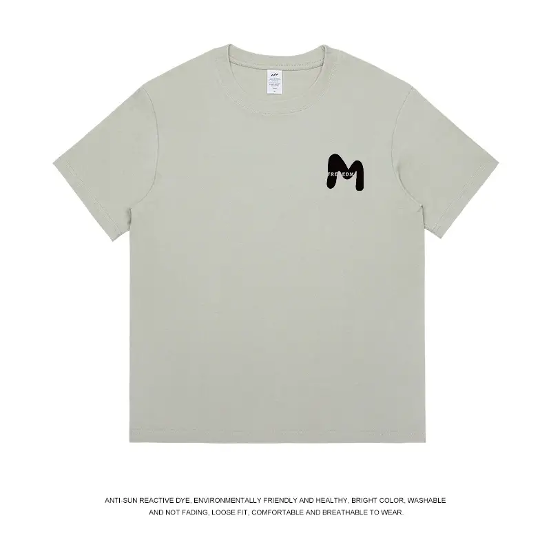 Men Navy Cotton Crewneck T-Shirt 230g Summer - Image 5