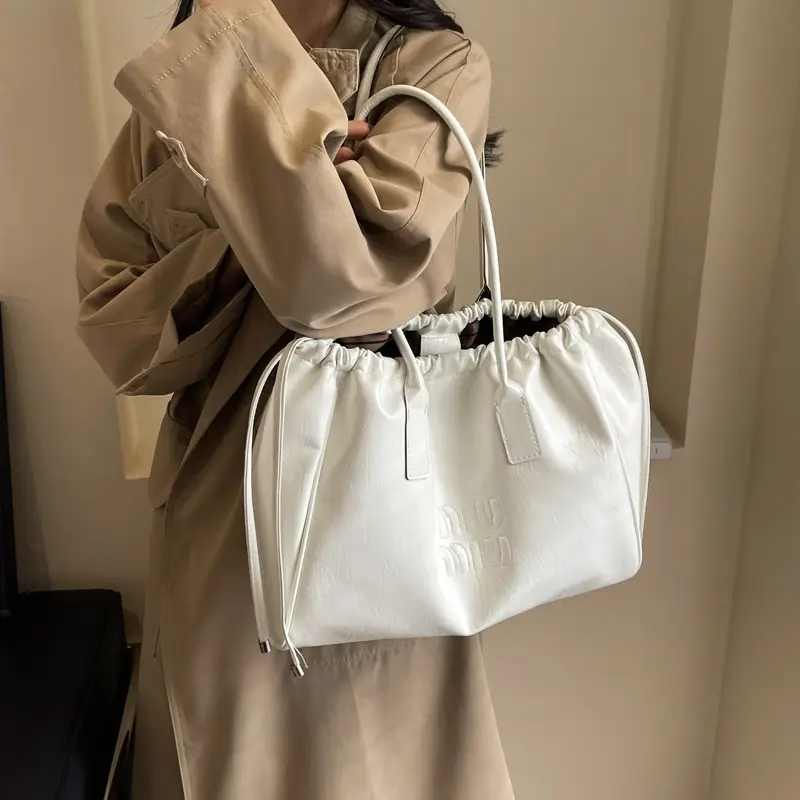 Women's Black Drawstring Shoulder Bag 2024 New - Image 8