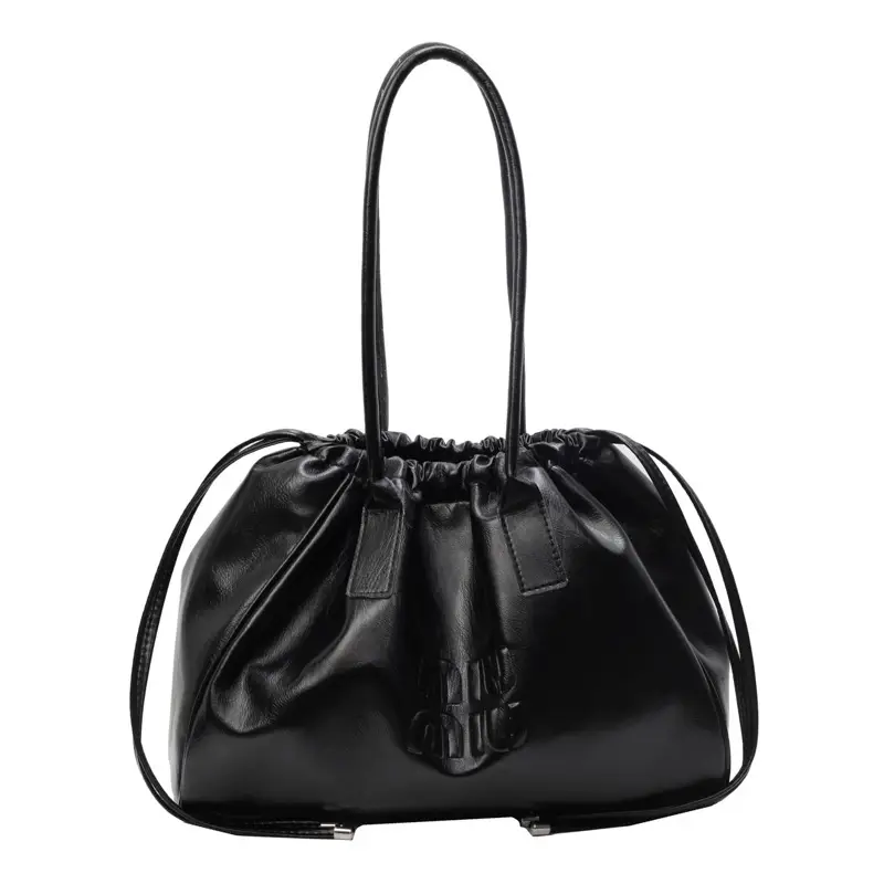 Women's Black Drawstring Shoulder Bag 2024 New - Image 9