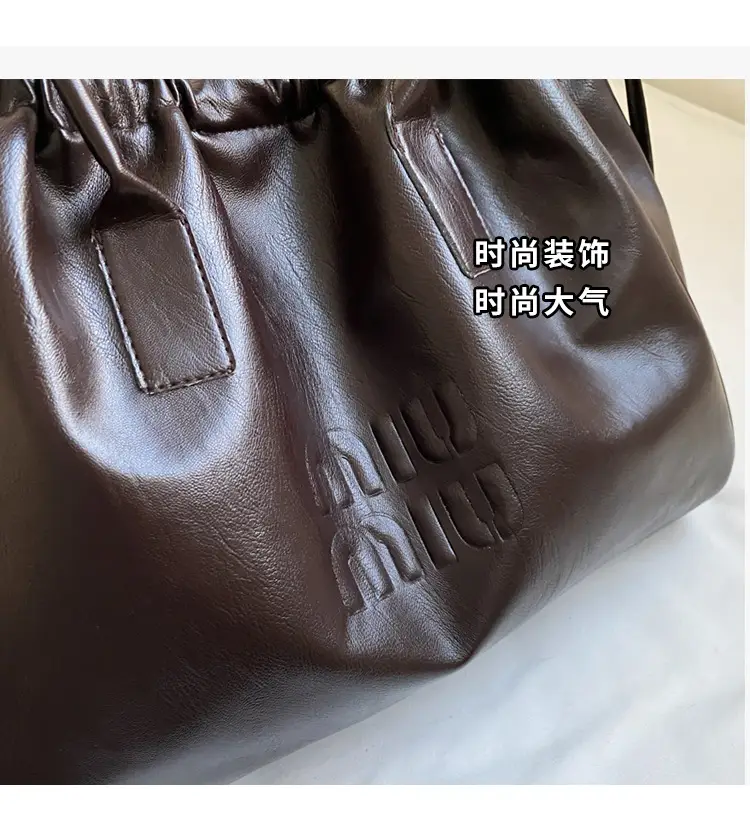 Women's Black Drawstring Shoulder Bag 2024 New — feature 5