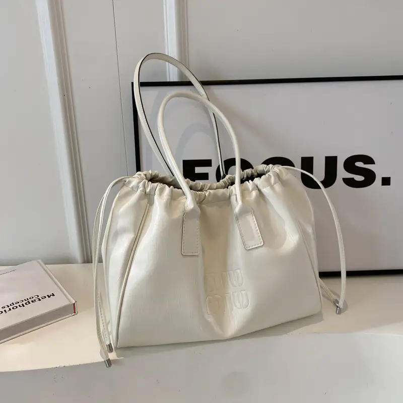 Women's Black Drawstring Shoulder Bag 2024 New - Image 2