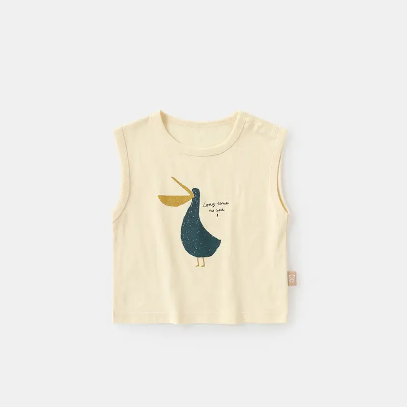 Baby Sleeveless T-Shirt Blue Cutepanda Print