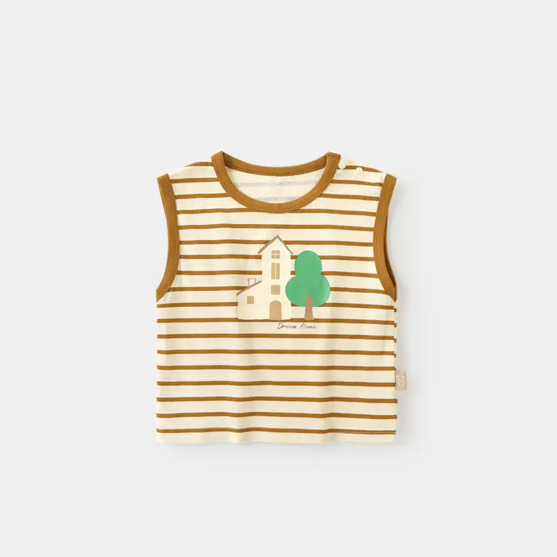 Baby Sleeveless T-Shirt Blue Cutepanda Print