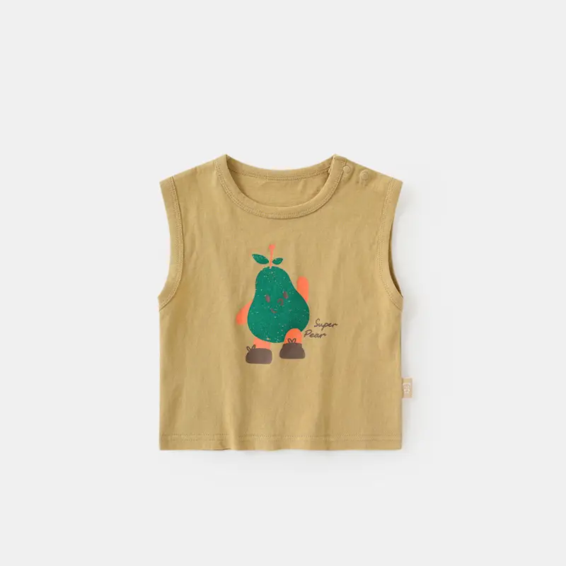 Baby Sleeveless T-Shirt Blue Cutepanda Print