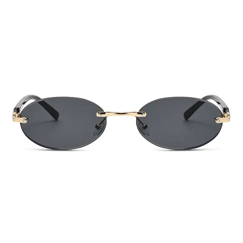 Cut Edge Oval Sunglasses Purple Gold Frame 2024 - Image 12
