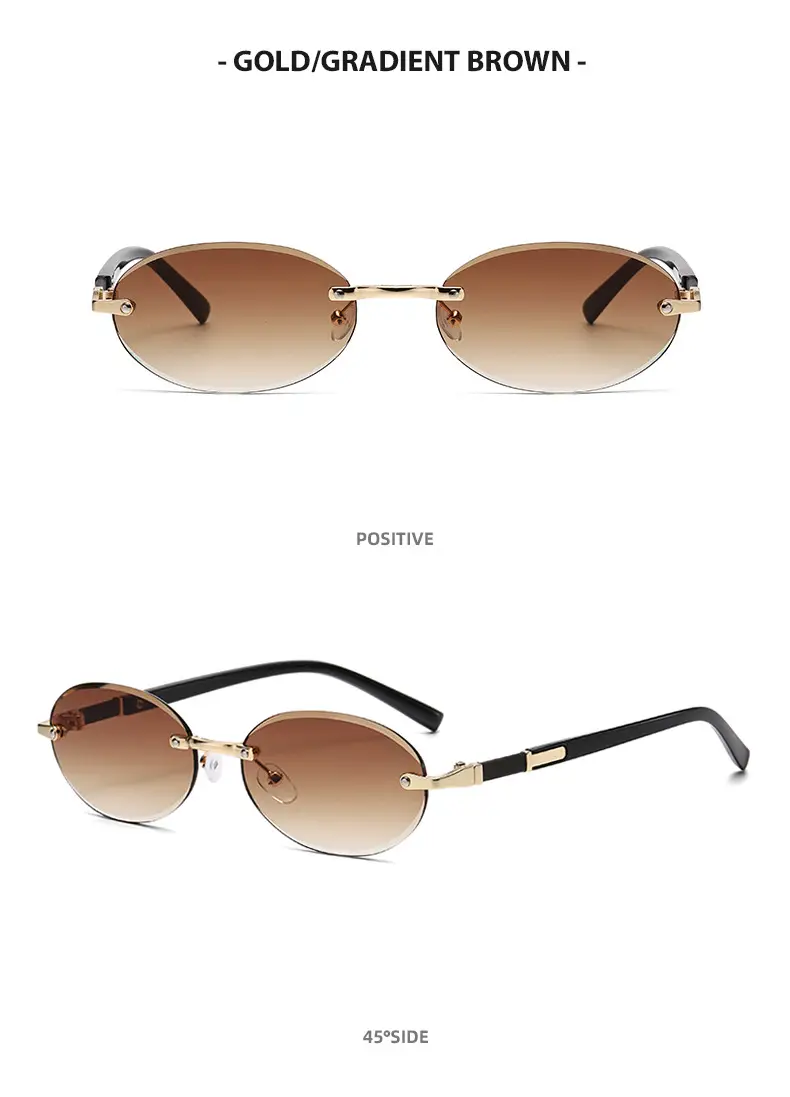 Cut Edge Oval Sunglasses Purple Gold Frame 2024 — feature 11