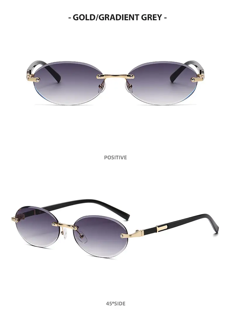 Cut Edge Oval Sunglasses Purple Gold Frame 2024 — feature 13
