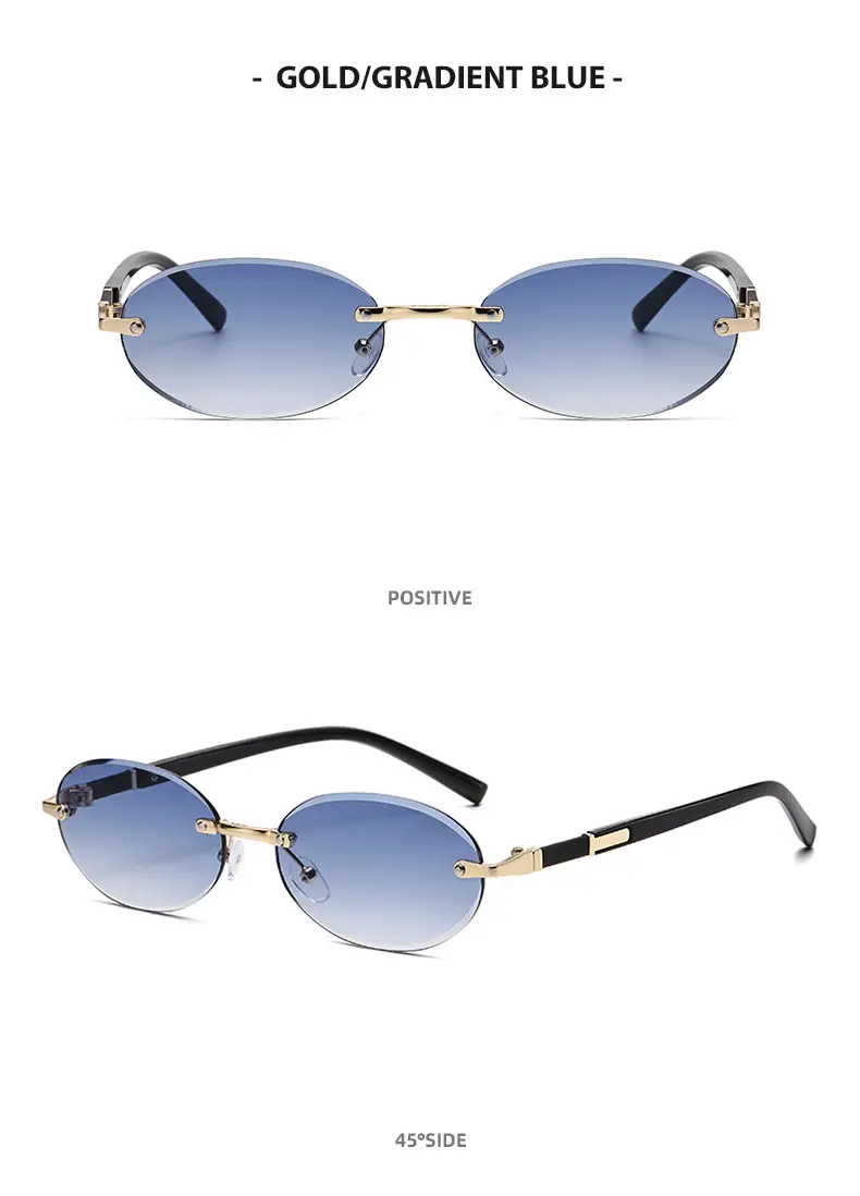 Cut Edge Oval Sunglasses Purple Gold Frame 2024 — feature 17
