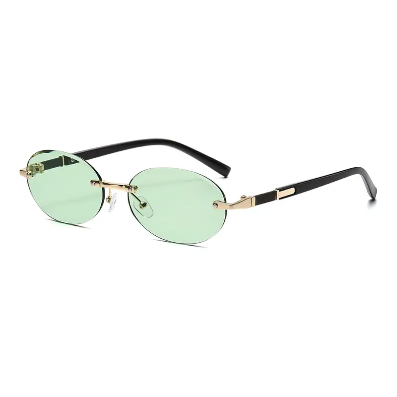 Cut Edge Oval Sunglasses Purple Gold Frame 2024 - Image 6