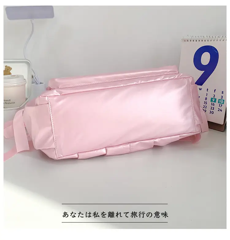 Japanese Ballet Style Puffy Tote Bag for Girls Black — feature 50