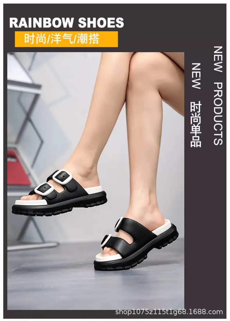 2024 Girl's Bocken Shoes Fashion Casual Explosive Non-Slip Party Beach Travel All-Match Trend Women's Sandals and Slippers — feature 8