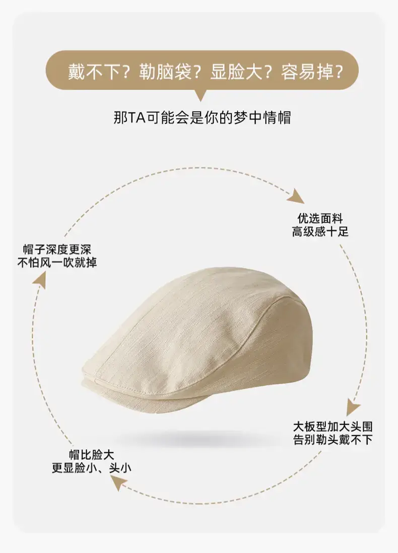Forward-Pointing British Style Hat for Men — feature 10