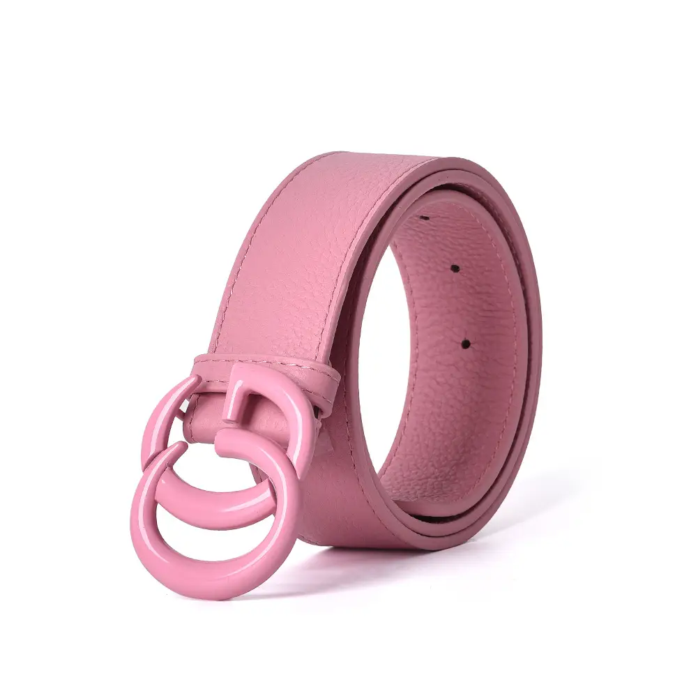 American Style Black Leather Belt with G- Buckle - Image 9