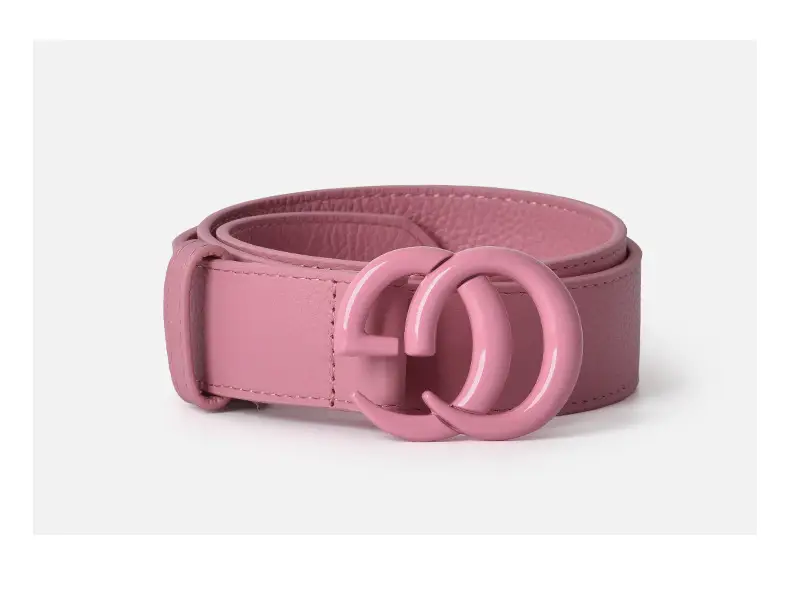 American Style Black Leather Belt with G- Buckle — feature 9