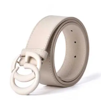 American Style Black Leather Belt with G- Buckle - Image 4