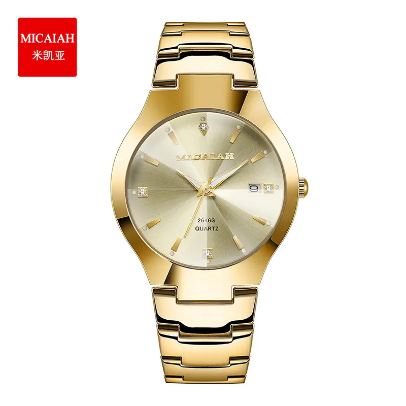 Micaiah Gold Quartz Couple Watch 48H - Image 8