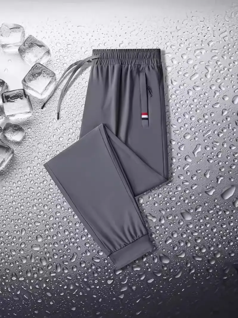 Men's Ice Silk Summer Pants Grey Quick Dry - Image 10