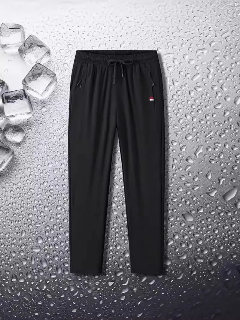 Men's Ice Silk Summer Pants Grey Quick Dry - Image 11