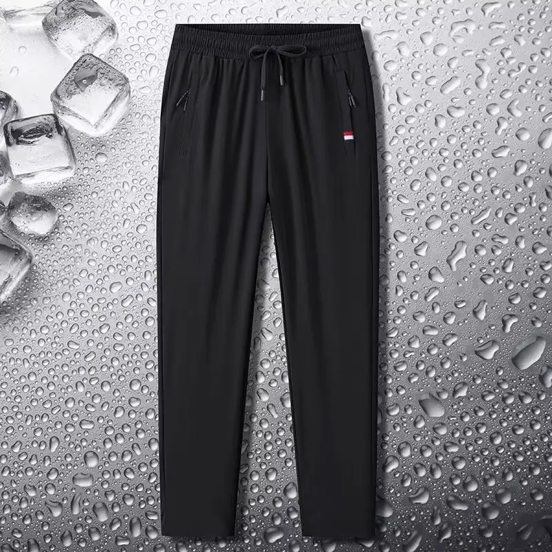 Men's Ice Silk Summer Pants Grey Quick Dry - Image 3
