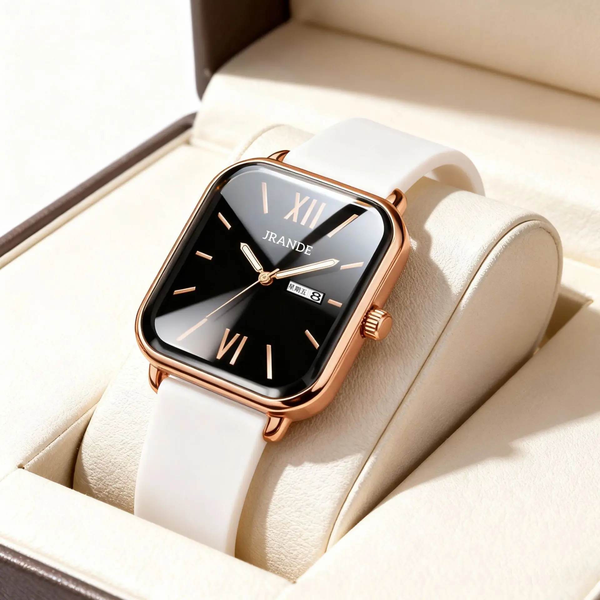 Korean Style Silicone Strap Women's Quartz Watch Black Dial - Image 5
