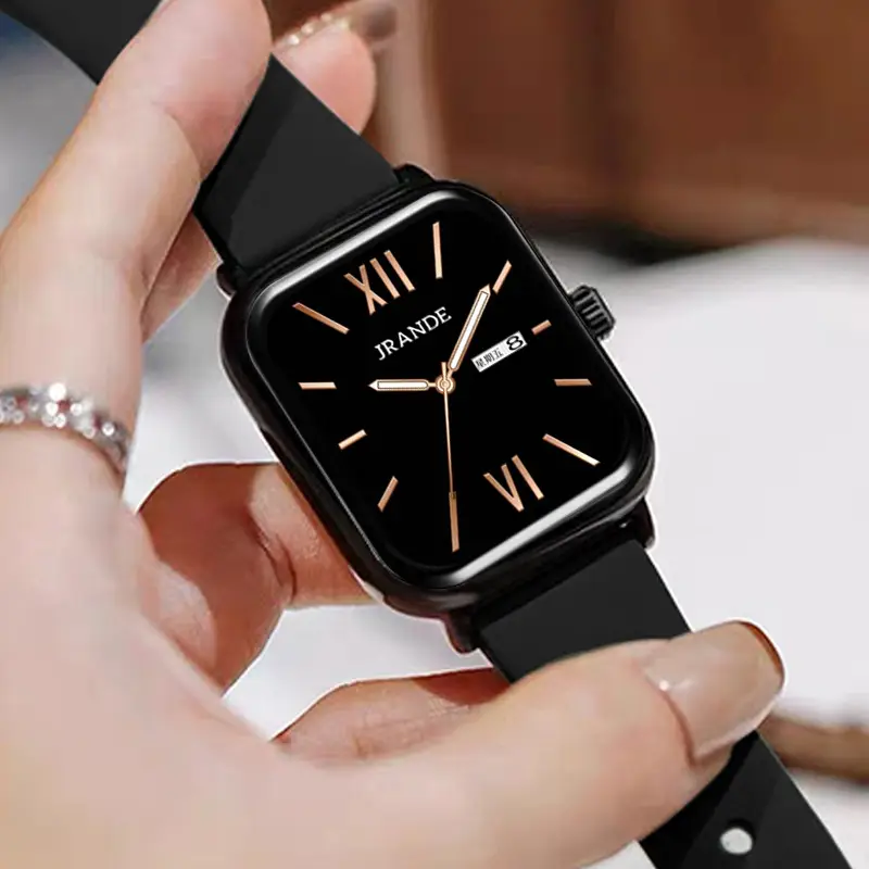 Korean Style Silicone Strap Women's Quartz Watch Black Dial - Image 8