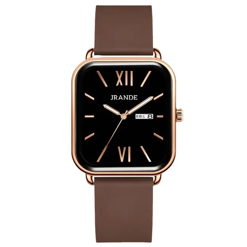 Korean Style Silicone Strap Women's Quartz Watch Black Dial - Image 9