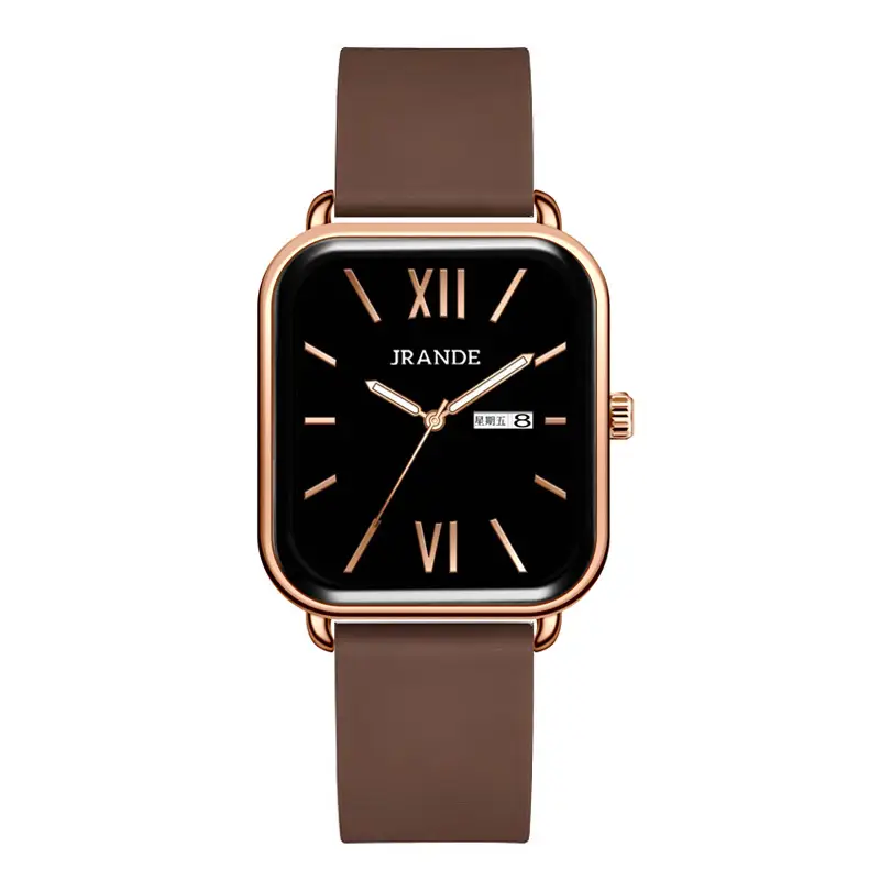 Korean Style Silicone Strap Women's Quartz Watch Black Dial - Image 2