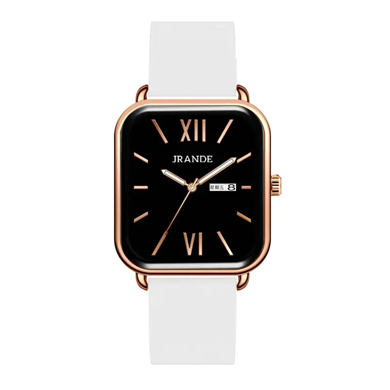 Korean Style Silicone Strap Women's Quartz Watch Black Dial - Image 3