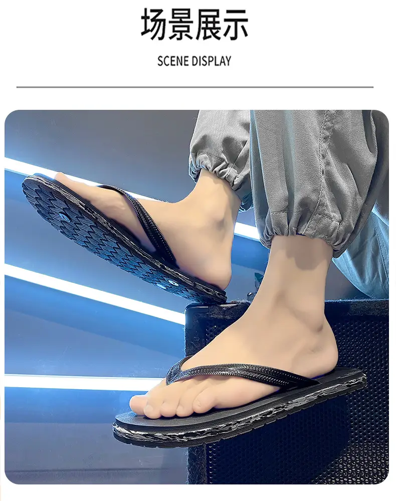 Slippers Men's Outdoor Summer Soft Bottom Non-Slip Deodorant Clip plus size 45 Lightweight Casual Vietnam Beach Flip Flops — feature 11