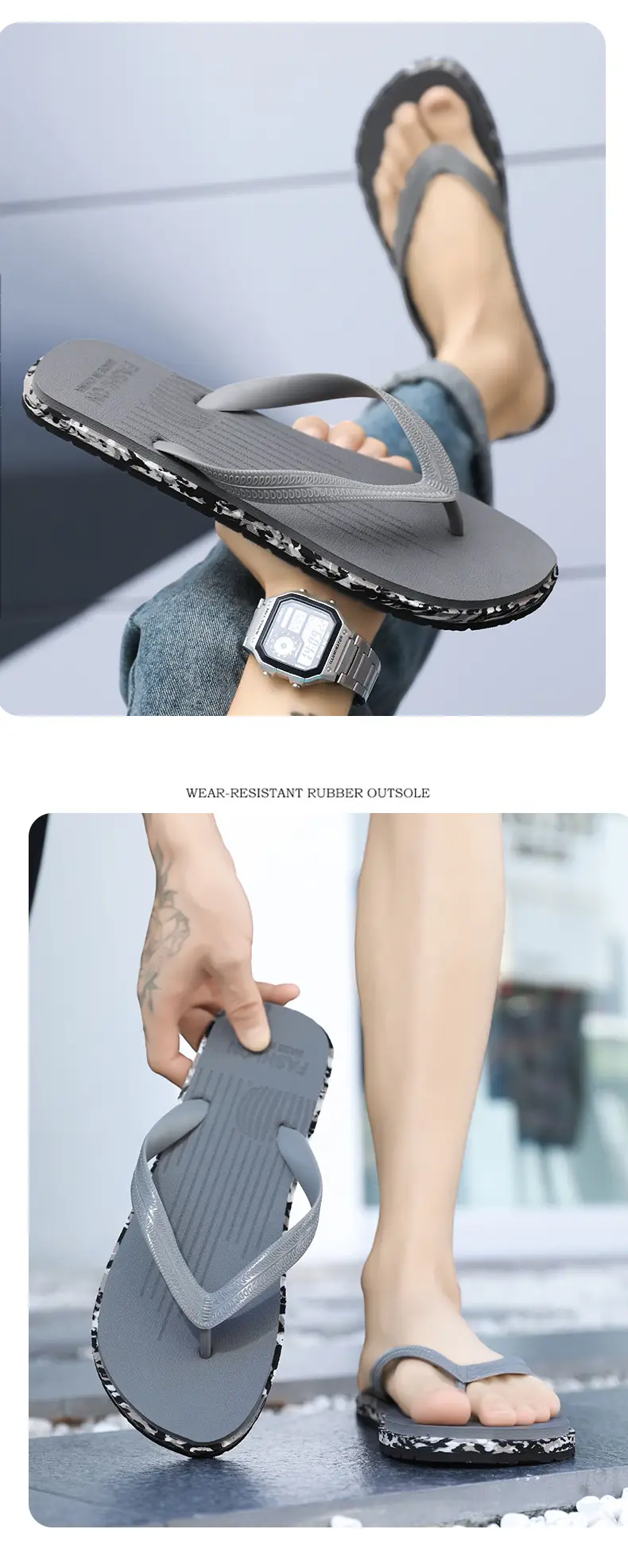 Slippers Men's Outdoor Summer Soft Bottom Non-Slip Deodorant Clip plus size 45 Lightweight Casual Vietnam Beach Flip Flops — feature 14