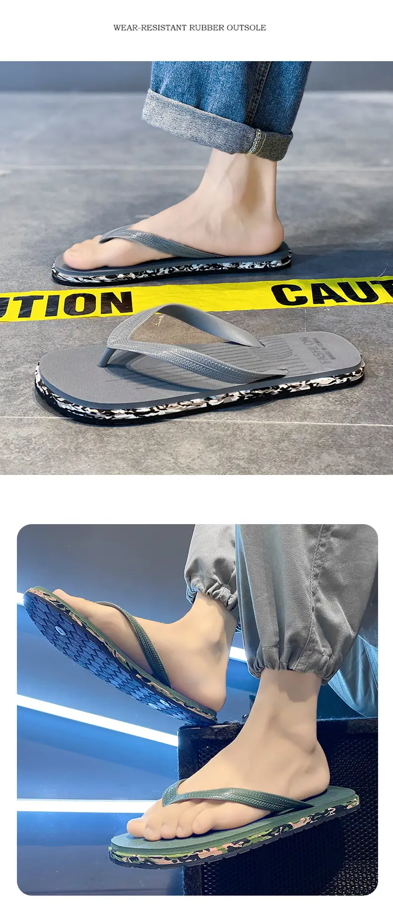 Slippers Men's Outdoor Summer Soft Bottom Non-Slip Deodorant Clip plus size 45 Lightweight Casual Vietnam Beach Flip Flops — feature 15