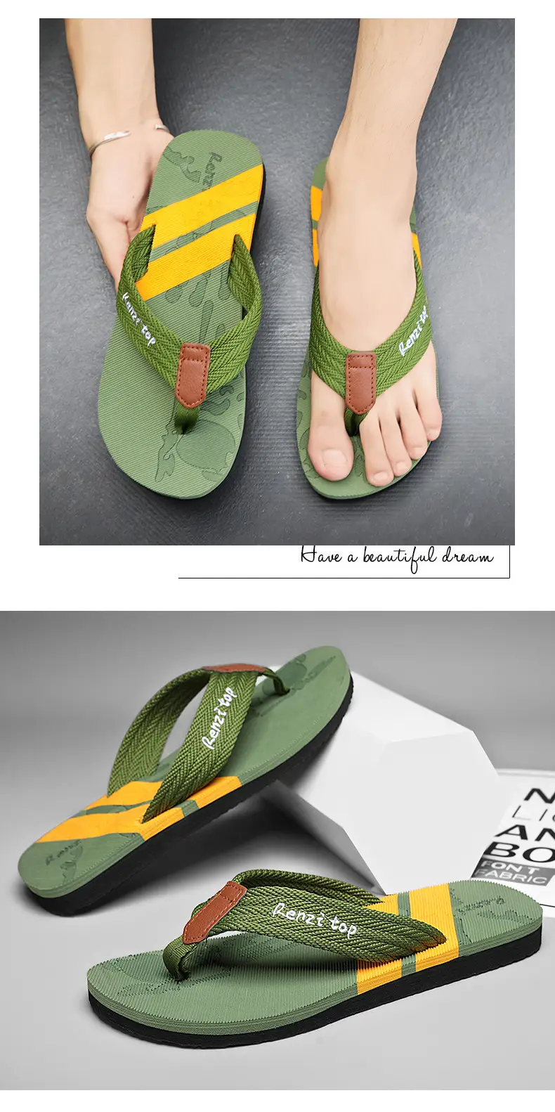 Cross-border Flip-flops Men's Summer Trendy Outer Wear Thick Bottom Sandals Outdoor Non-slip Beach Men's Casual Flip-flops — feature 10