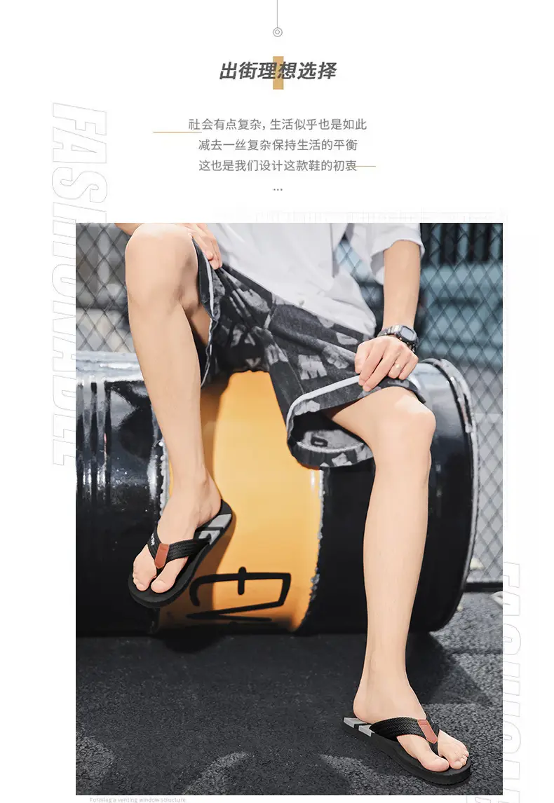 Cross-border Flip-flops Men's Summer Trendy Outer Wear Thick Bottom Sandals Outdoor Non-slip Beach Men's Casual Flip-flops — feature 2