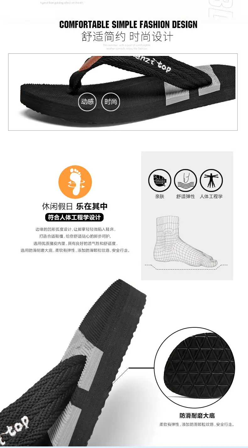 Cross-border Flip-flops Men's Summer Trendy Outer Wear Thick Bottom Sandals Outdoor Non-slip Beach Men's Casual Flip-flops — feature 3