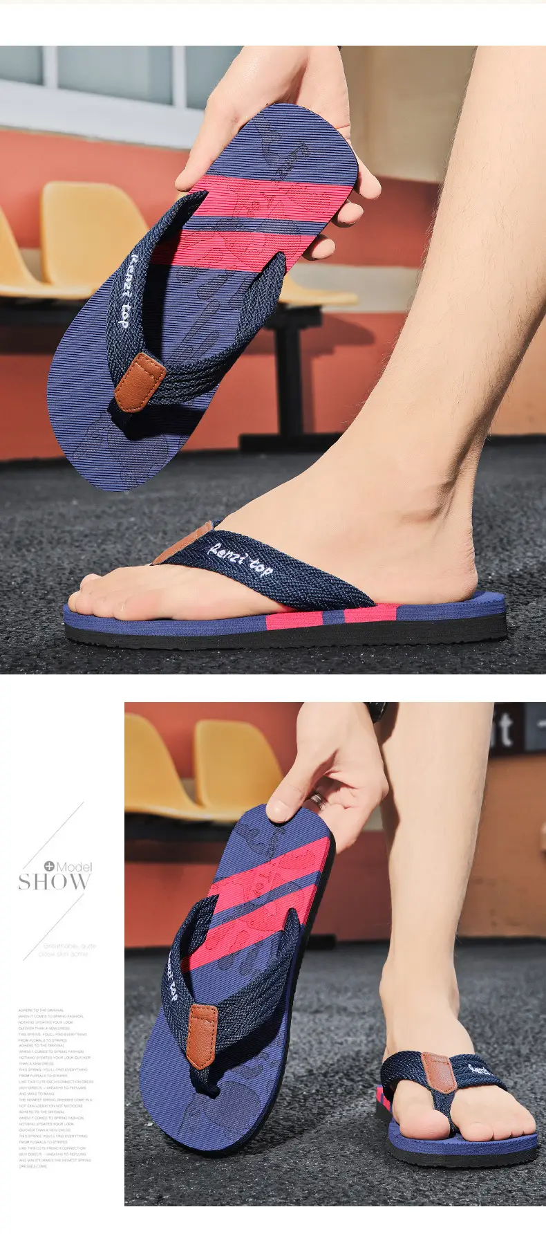 Cross-border Flip-flops Men's Summer Trendy Outer Wear Thick Bottom Sandals Outdoor Non-slip Beach Men's Casual Flip-flops — feature 6