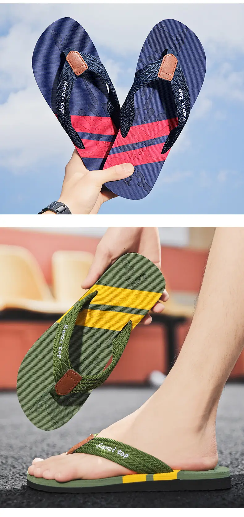 Cross-border Flip-flops Men's Summer Trendy Outer Wear Thick Bottom Sandals Outdoor Non-slip Beach Men's Casual Flip-flops — feature 8
