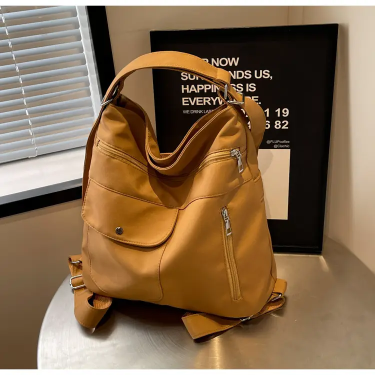 Women's Cream Textile Shoulder Bag 2024 Large Capacity — feature 17