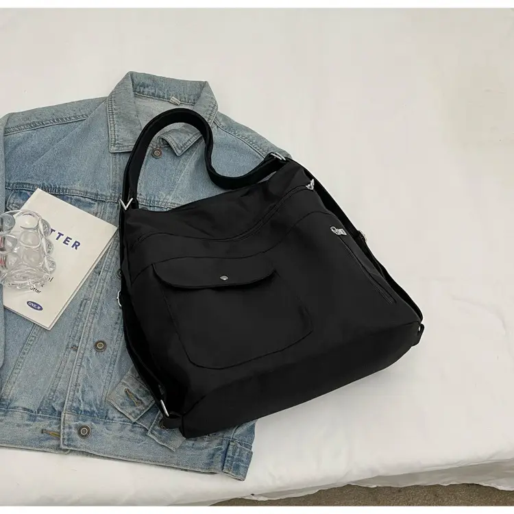 Women's Cream Textile Shoulder Bag 2024 Large Capacity — feature 22