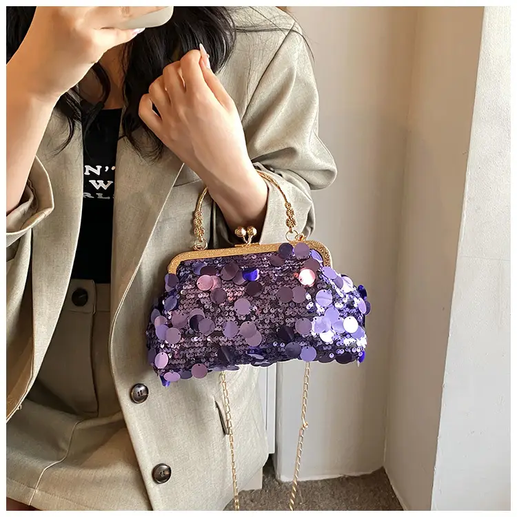 Black Sequin Chain Handbag Women Spring Summer Banquet — feature 10