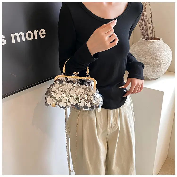 Black Sequin Chain Handbag Women Spring Summer Banquet — feature 12