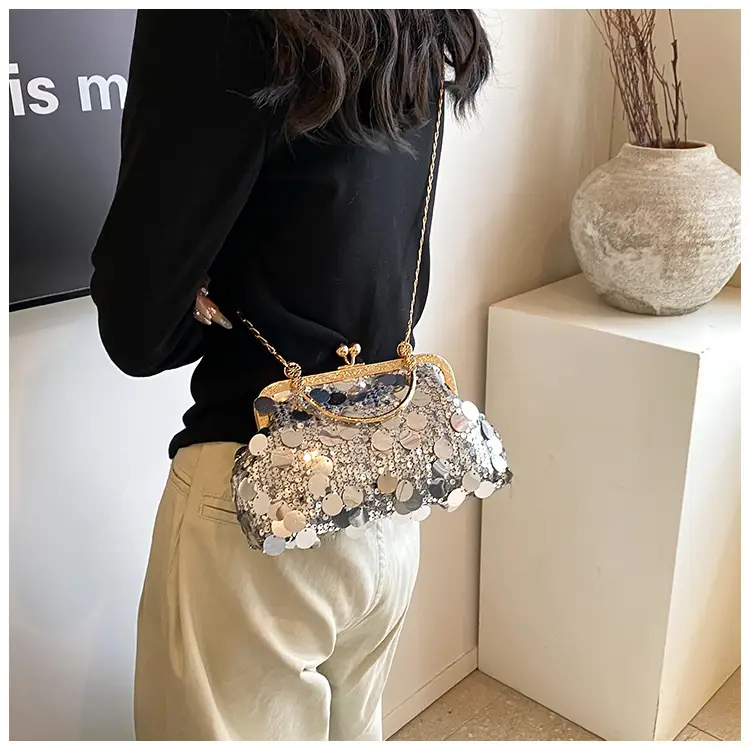 Black Sequin Chain Handbag Women Spring Summer Banquet — feature 13