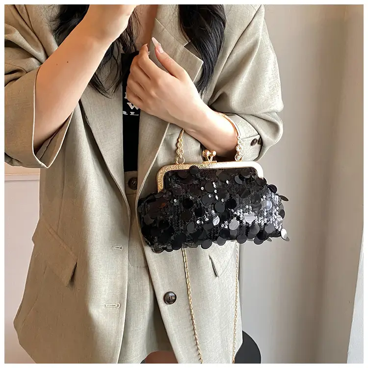 Black Sequin Chain Handbag Women Spring Summer Banquet — feature 19