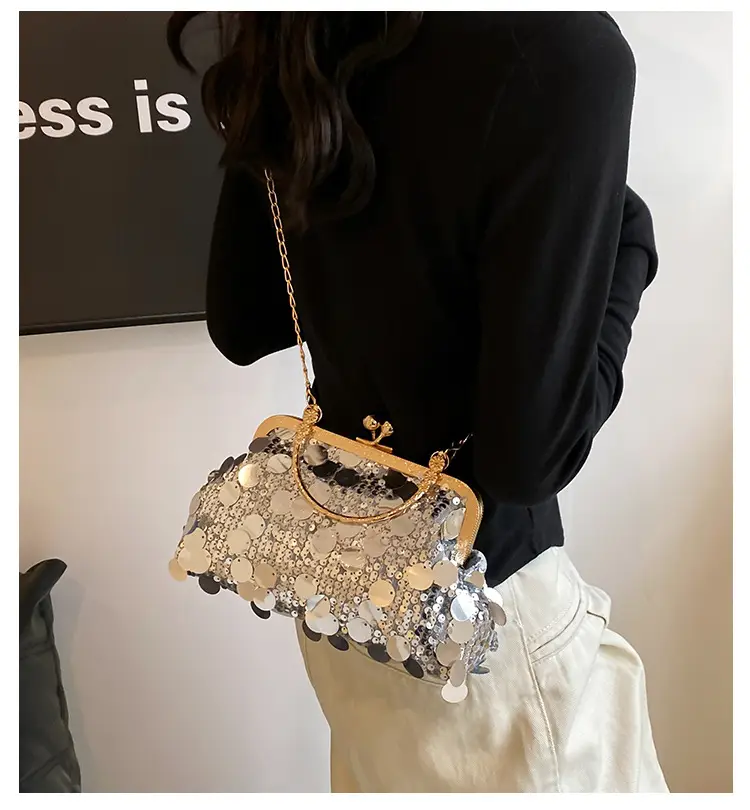Black Sequin Chain Handbag Women Spring Summer Banquet — feature 2